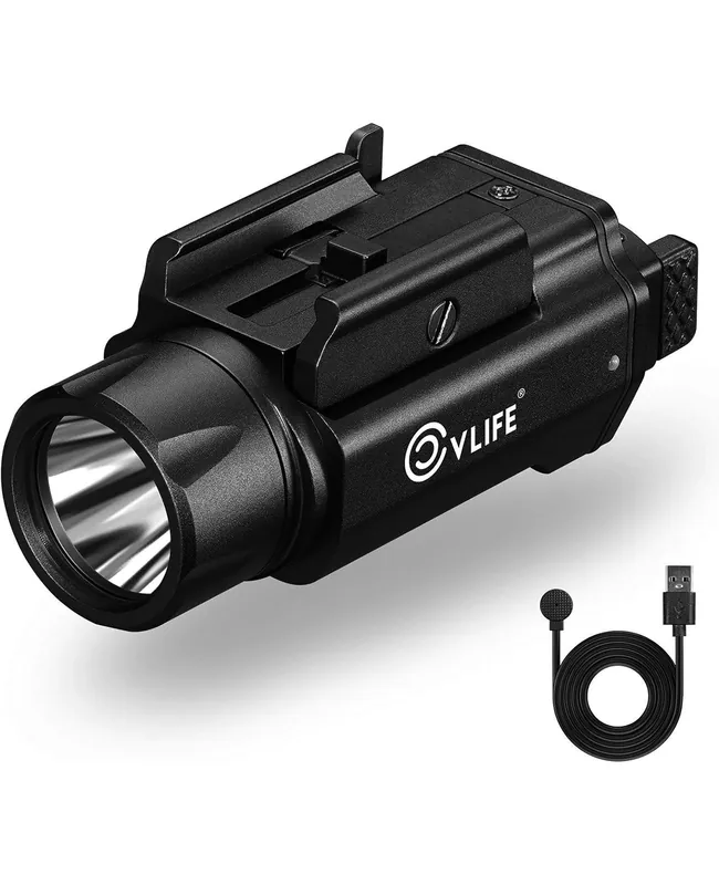 CVLIFE 1500 Lumens Pistol Flashlight Magnetic Rechargeable, Tactical Light for Pistol