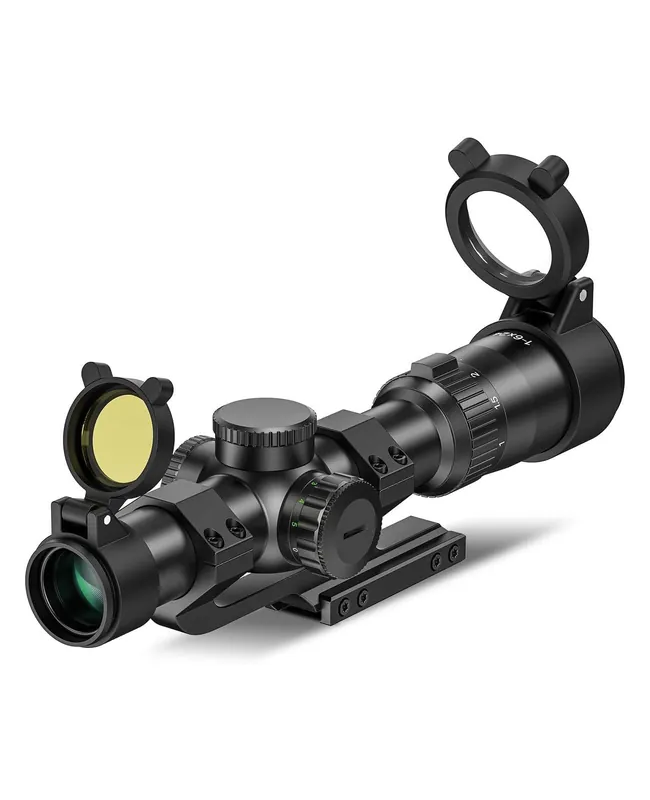 CVLIFE EagleFeather 1-6X24 LPVO Rifle Scope with 5 Levels Red & Green Illuminated BDC Reticle