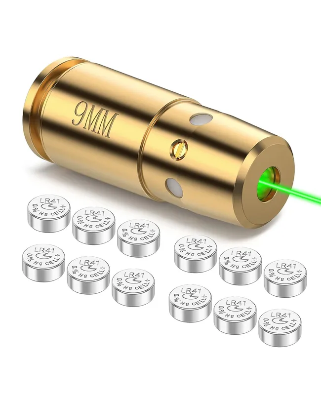 CVLIFE Bore Sight 9mm Green Laser Boresighter with 12 Batteries – Global