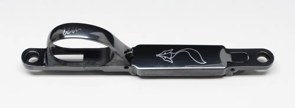 Sako L461 Factory Deluxe Trigger Guard And Floor Plate. Blue. Vixen Fox And Pine Tree Inlay