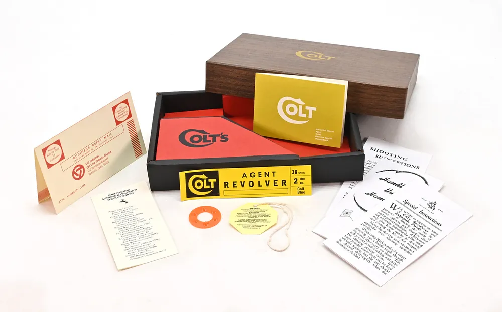 Colt Agent 2 Inch .38 Special 1965-1973 2 Piece, Red Interior Box And Paperwork. Brand New