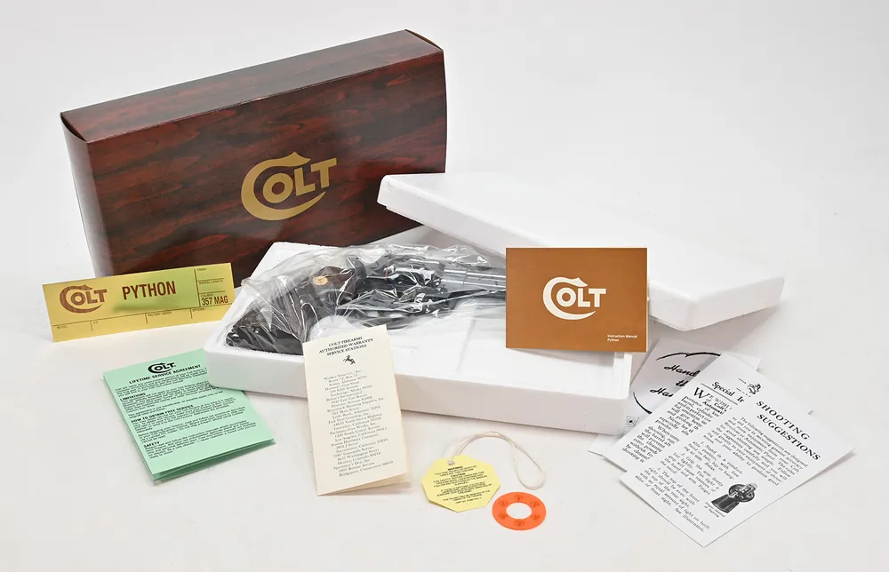 Colt Python 6 Inch 1974-77 Box And Paperwork Package. Brand New
