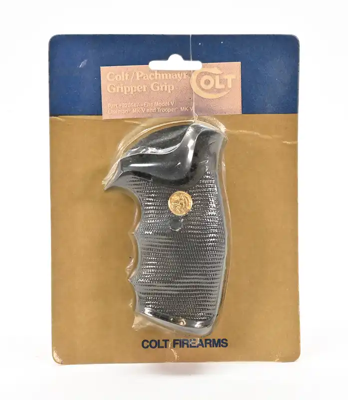 Colt Pachmayr Gripper Grip. 920587. Gold Horse Head Medallions. New Old Stock