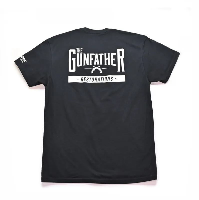 ‘GUNFATHER Restorations‘ T-Shirt. Black. Small