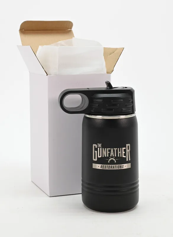 Logo Engraved Gunfather Restorations / Custom Shop Inc. Polar Camel 12 oz. Black Water Bottle