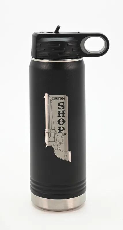 Logo Engraved Gunfather Restorations / Custom Shop Inc. Polar Camel 20 oz. Black Water Bottle