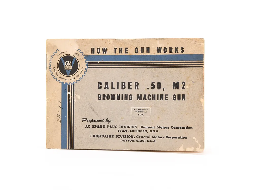 Vintage GM 1940s Browning M2 .50 Caliber Machine Gun Manual