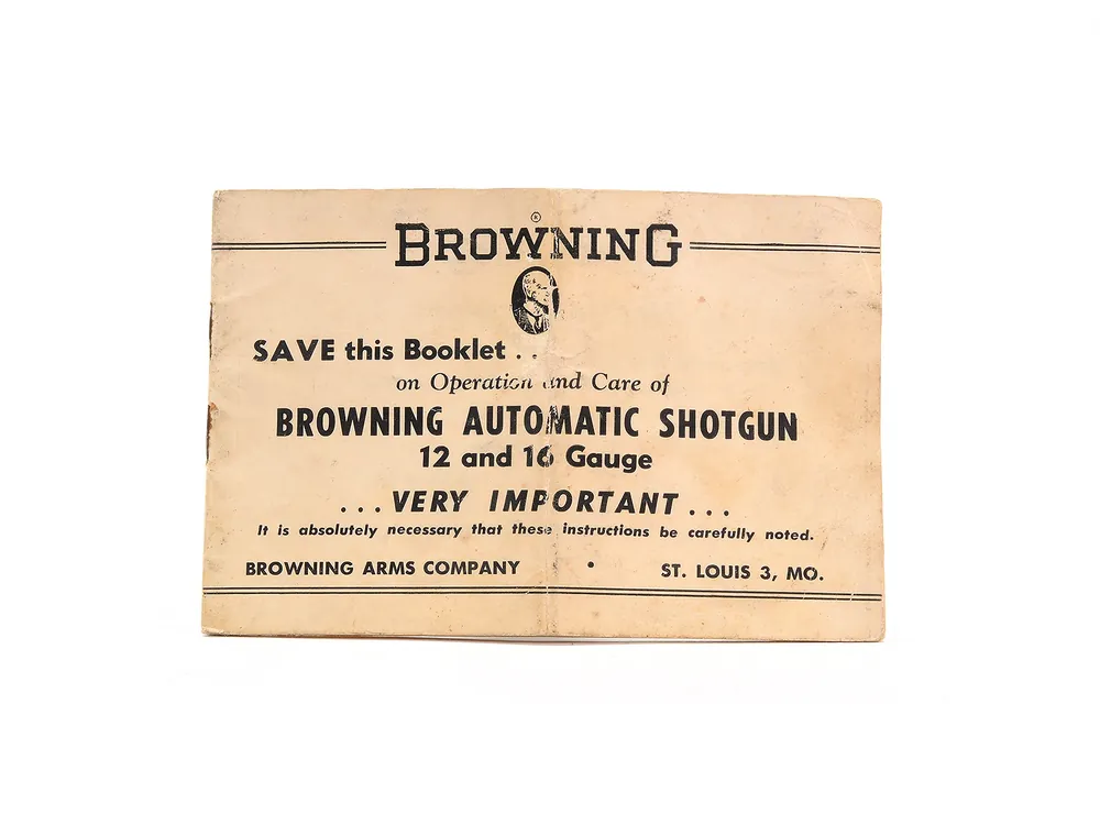 Vintage Browning Automatic Shotgun Manual