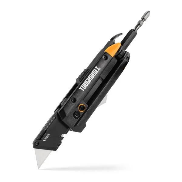 Toughbuilt TB-H4-12-IM – Electrician’s Folding Utility Knife With Bit 2 Driver + Pry Bar