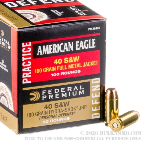 480 Rounds of .40 S&W Ammo by Federal - 180gr FMJ/JHP Combo Pack