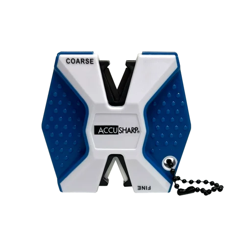 AccuSharp 2-Step Knife Sharpener Hand Held Diamond Tungsten Carbide Sharpener Coarse/Fine Blue/White
