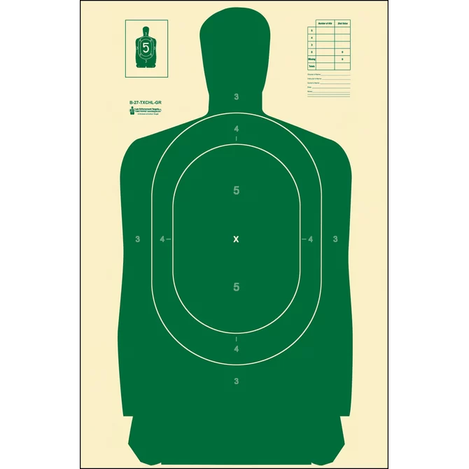 Action Target Texas Concealed Handgun License B-27 Training Target