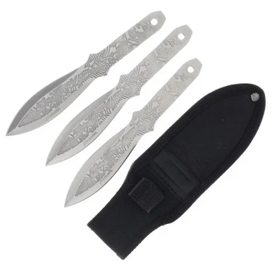 AeroBlades 3Pc Chrome SS Japanese Ninja Warrior Throwing Knife Set NTAB7CHS