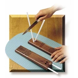 AG Russell V Sharpener Ceramic or Diamond Large with Walnut Base
