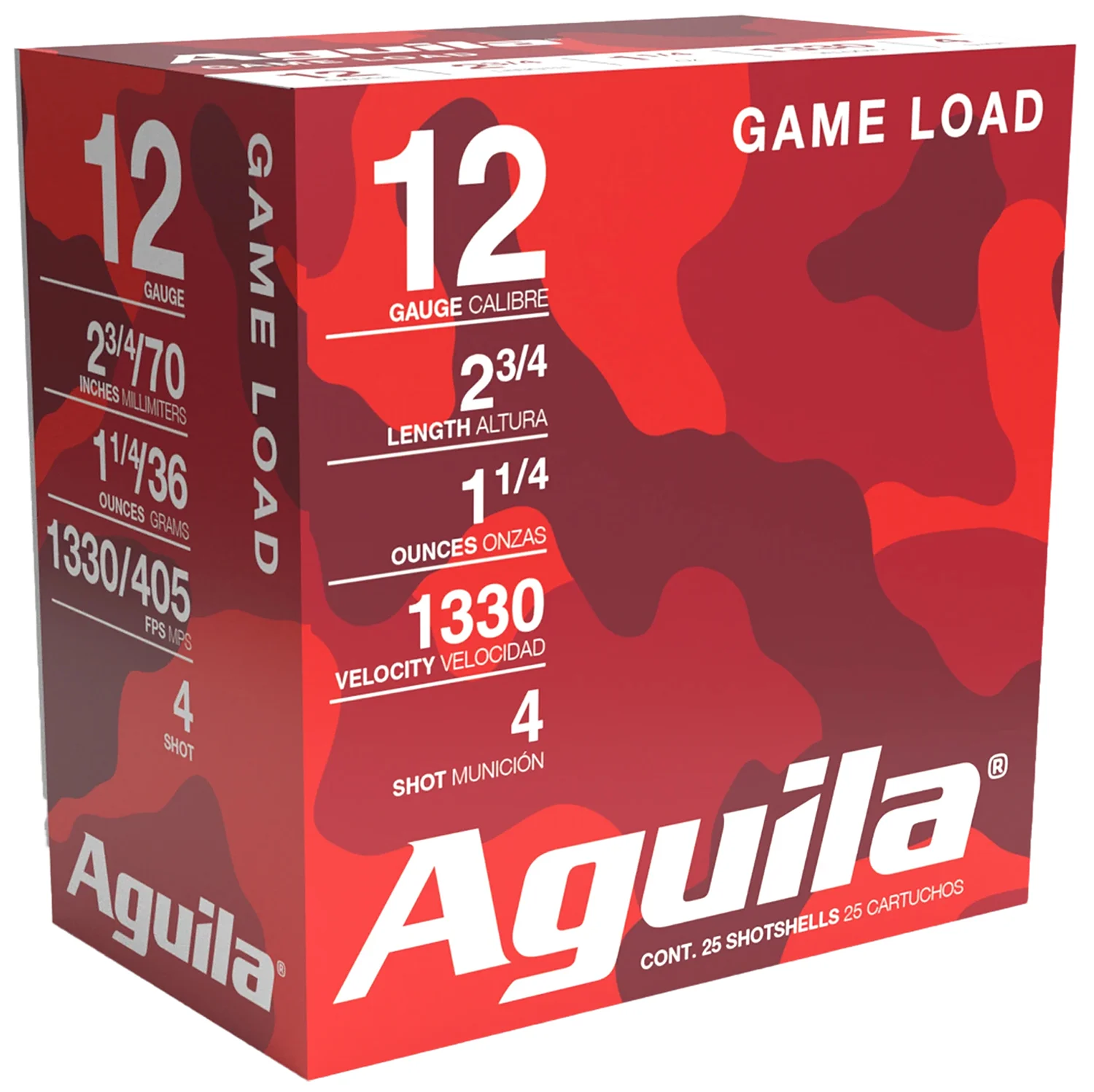 Aguila 1CHB1204 Birdshot High Velocity 12Gauge 2.75″ 1 1/4oz 4Shot 25 Per Box/10 Case