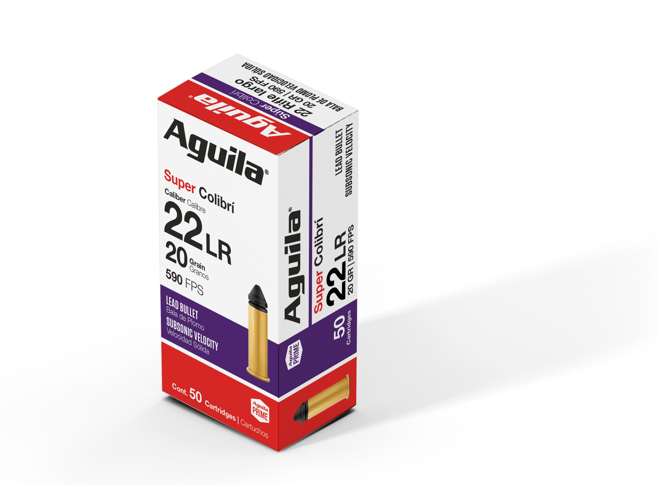 Aguila Ammunition Rimfire Colibri 22LR 20 Grain Powderless Lead Bullet 50 Round Box 1B220337