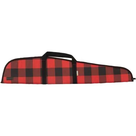 Allen Heritage Lakewood Shotgun Case made of Red Buffalo Plaid Cotton Canvas with Lockable Zipper, Foam Padding & Carry Handles 52" L