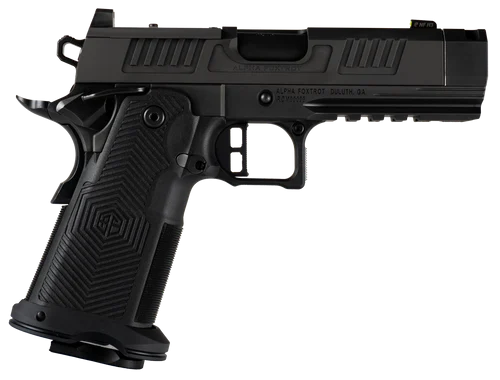 Alpha Foxtrot AF1911 Romulus Compact 9mm Luger 3.50" Compensator Barrel, Optic Ready/Serrated Slide Picatinny Rail, Polymer Grip, 10 Rd