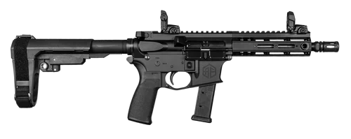 Alpha Foxtrot AFMG9 9mm 20rd,7.50" Black QPQ Threaded Barrel, M-Lok Handguard, Black Anodized Aluminum Receiver Picatinny Rail, Black Polymer SB Tactical Brace, MFT Grip
