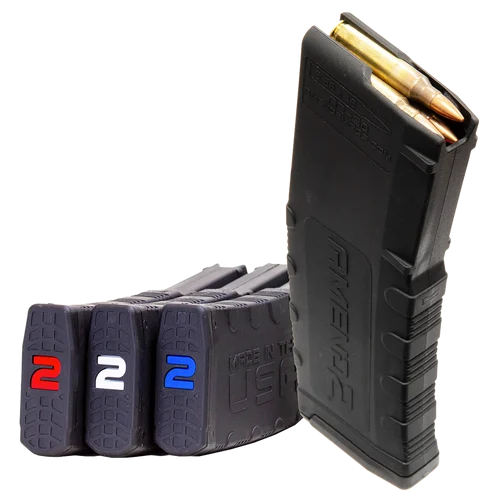 Amend2 Magazine, 223 Remington/5.56mm, 30rd, Fits AR-15 s, Polymer, Black with Red, White, and Blue Amend2 Logo, 3 Pack