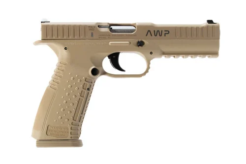 American Precision Strike One, 9mm, 5" Bull Barrel, 3 Dot Sight, Desert Tan, 17rdDemo Floor Model