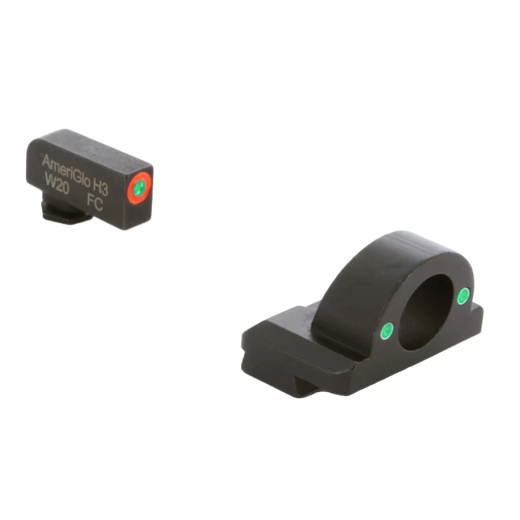 Ameriglo Ghost Ring Sight Set, Green tritium, Orange Front Outline
