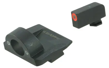 AmeriGlo GL5225 Ghost Ring Sight Set for GlockGreen Tritium Orange Outline Front Sight-Green Tritium Rear Sight
