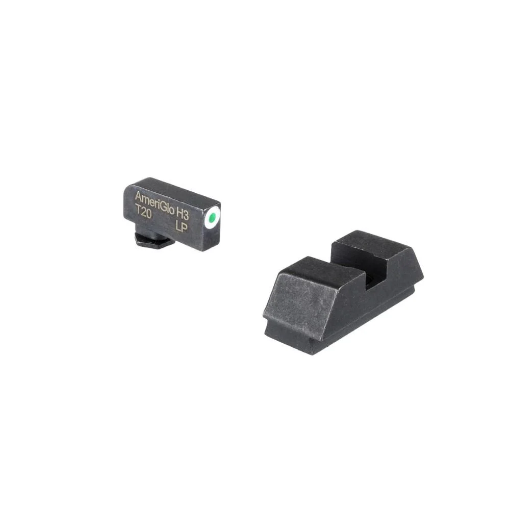 Ameriglo Optic Compatible Tritium Sight Set for Glock .295 Rear 1L Tall Green with White .220 Front