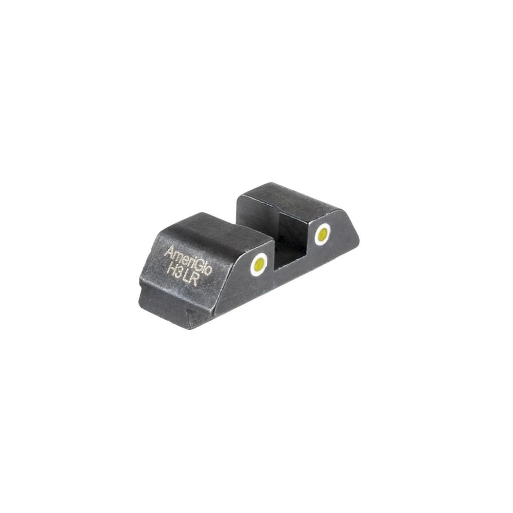Ameriglo Tritium 2-Dot Rear Night Sight for Glock 42/43/43X/48 Yellow Tritium White Outline