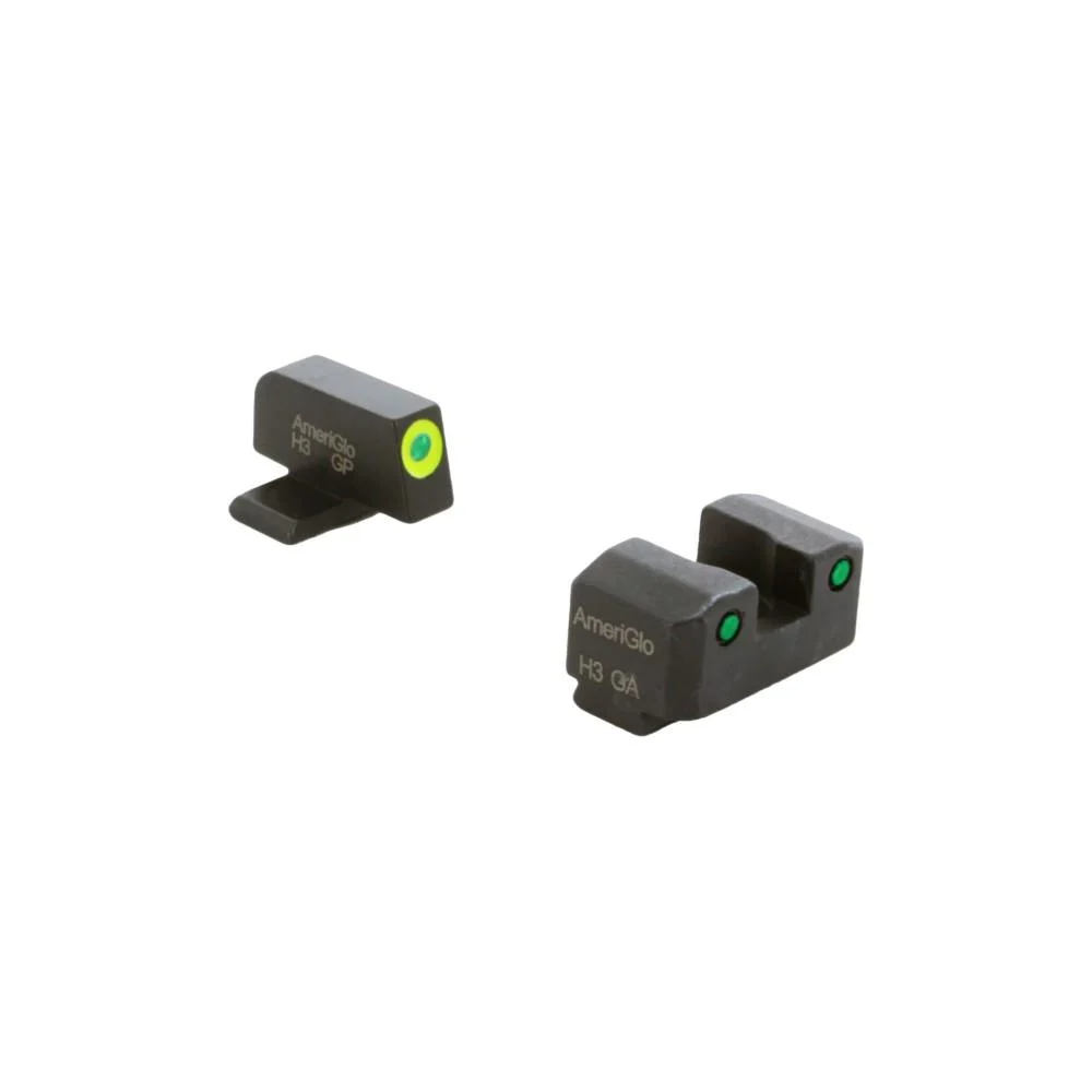 Ameriglo Trooper Tritium Sight Set for SIG Sauer #6 Front #8 Rear Green with LumiGreen Front