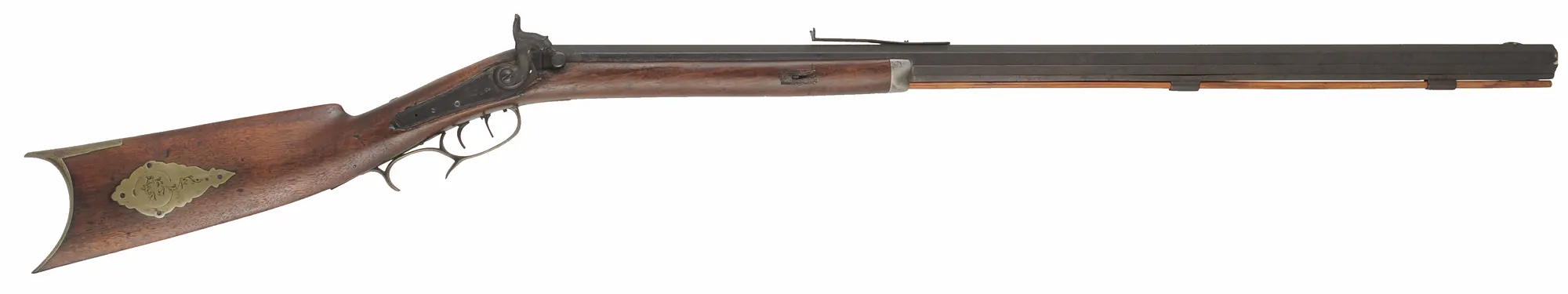 Antique Ohio Halfstock Rifle,.36 caliber, 34" barrel, percussion, walnut, brass,signed David Hudson