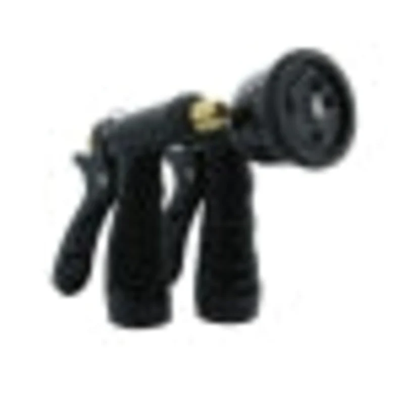 Aqua Plumb Hose Nozzle Set, Brass Twist Tip + 7-Pattern, Black