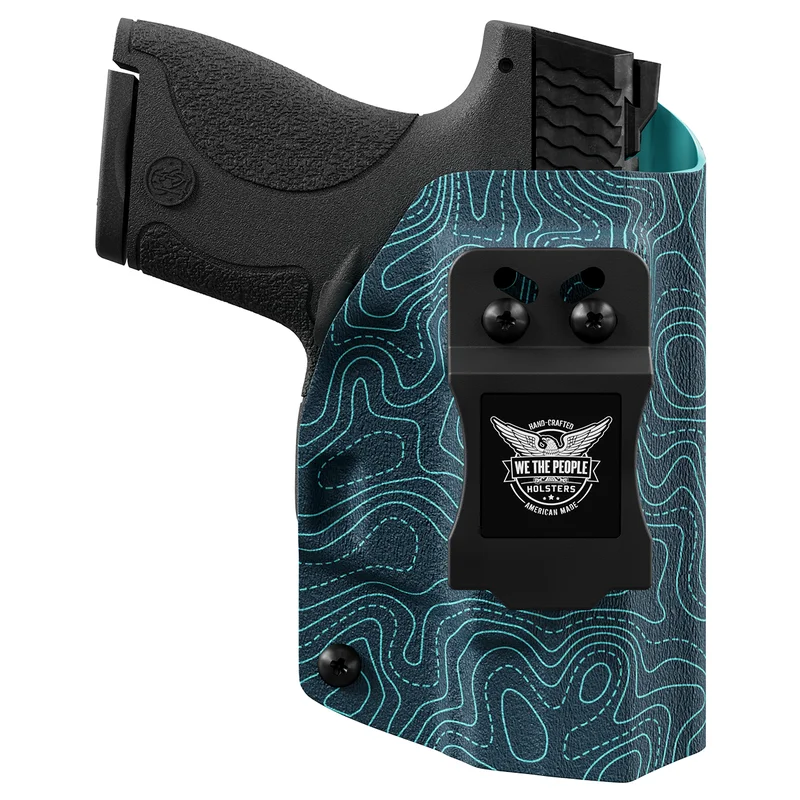 Aqua Topographic Map Custom Printed Holster – IWB Kydex Holster
