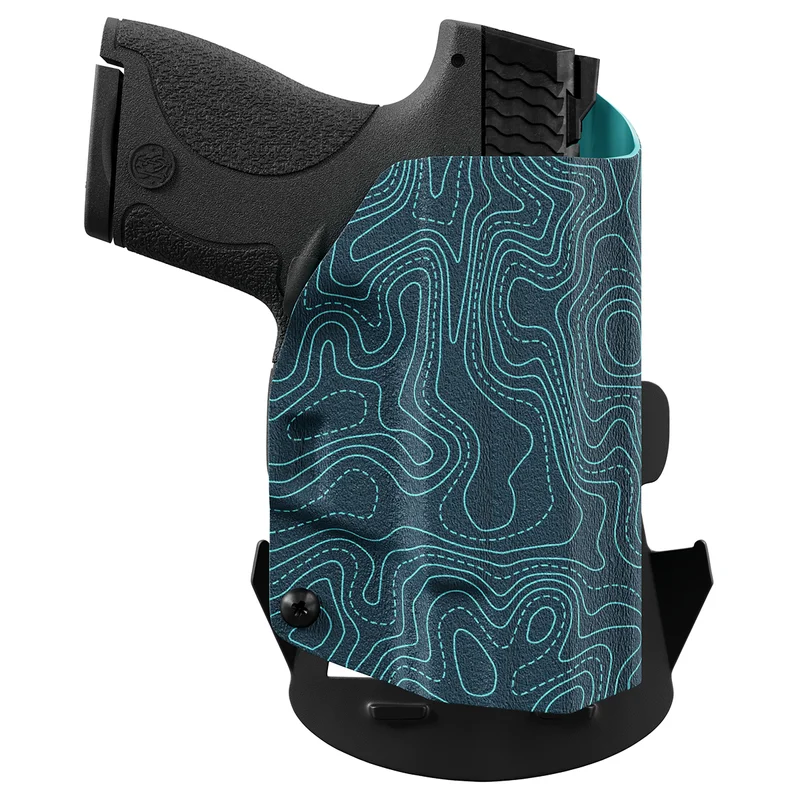 Aqua Topographic Map Custom Printed Holster – OWB Kydex Holster