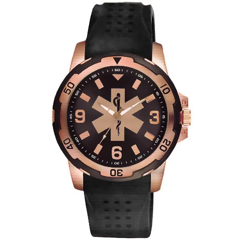 Aquaforce 54EMT, Rose Gold & Black EMT Dress Watch