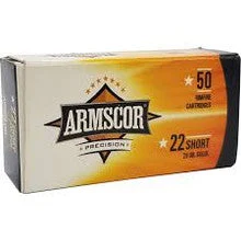 Armscor 50415 Precision22 Short 29 gr 1080 fps Solid Point 50 Bx/100 Cs