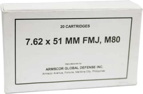 ARMSCOR 7.62x51mm 147gr M80 Ammo