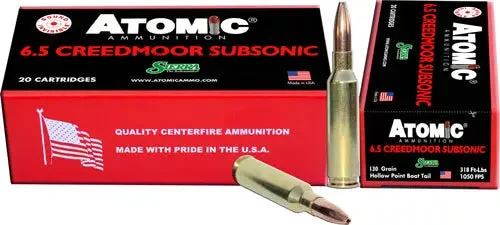 ATOMIC 6.5 CM 130GR SUBSONIC HPBT 20RD