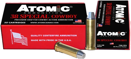 Atomic A00451 Cowboy Action Precision Craft Lead Round Nose Flat Point125 Grain .38 Special