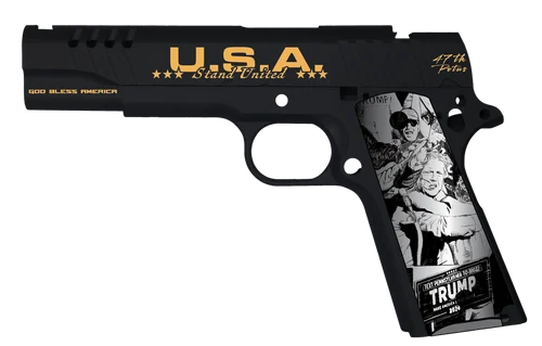 Auto-Ordnance 1911 45 ACP, 5" Barrel, Black Cerakote, Trump Fight Graphics, 7rd