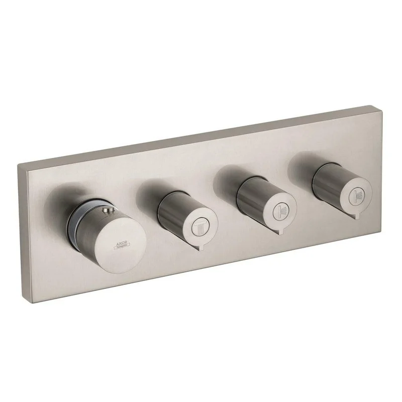 AXOR Starck Four Handle Bathtub & Shower Faucet in Brushed Nickel (Trim Only) | Ferguson