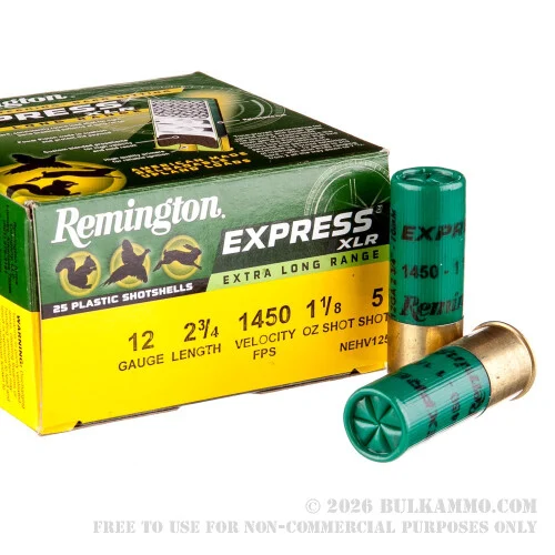 250 Rounds of 12ga Ammo by Remington -2-3/4" 1-1/8 Ounce #5 shot