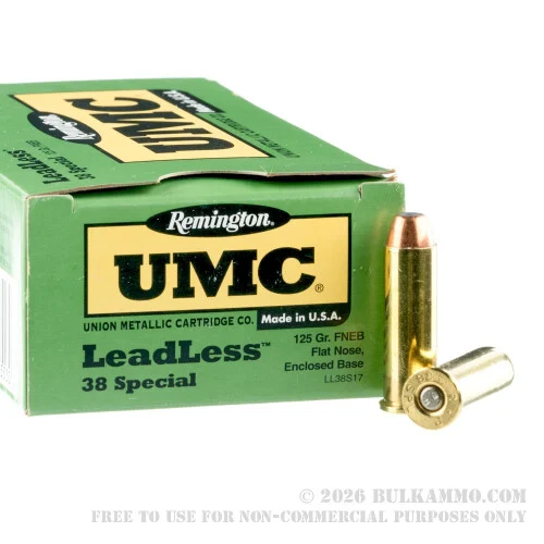 500Rounds of .38 Spl Ammo by Remington UMC - Leadless - 125gr FNEB
