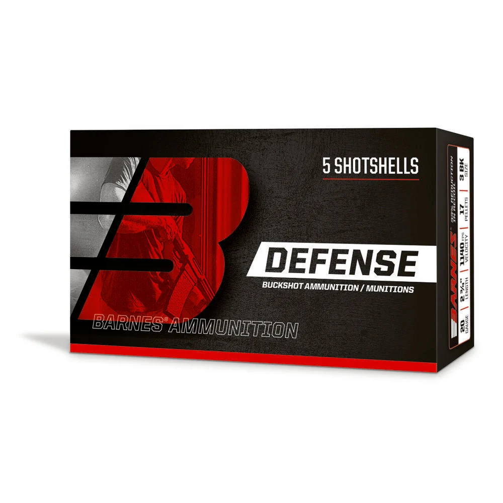 Barnes 32011 Defense Self Defense 12 Gauge 3"00 Buck Shot 1225 fps