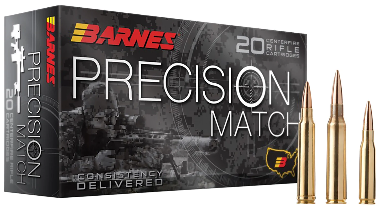 Barnes Bullets 30819 Precision Match6.5PRC 145gr Open Tip Match Boat Tail 20 Per Box/10 Case