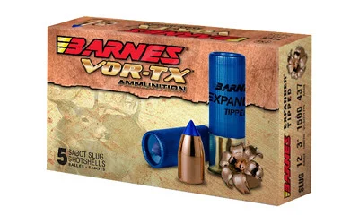 Barnes VOR-TX Shotshell 12 Ga, 3", 438gr Expander Tipped Slug, 5rd Box