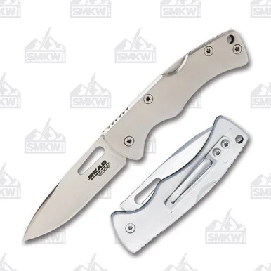 Bear & Son Bear Edge Money Clip Folding Knife 2.37in Plain Stainless Steel BR71524