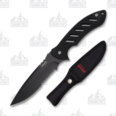 Bear & Son Brisk 1.0 Fixed Blade Knife Blackout Partially Serrated BR71517