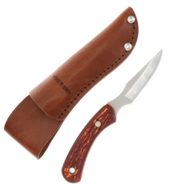 Bear & Son Fixed Blade Caper Knife 2.5 Inch Plain Satin Caping BRSD42