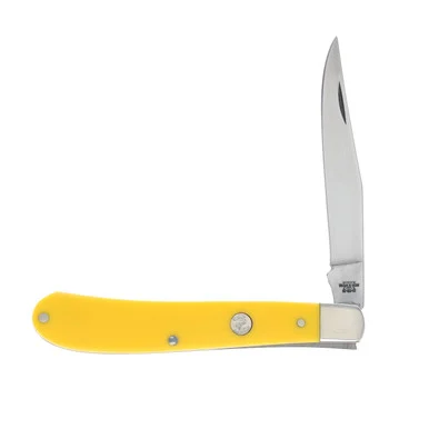 Bear & Son One Blade Carbon Steel Yellow Delrin Slimline Trapper BRC3148